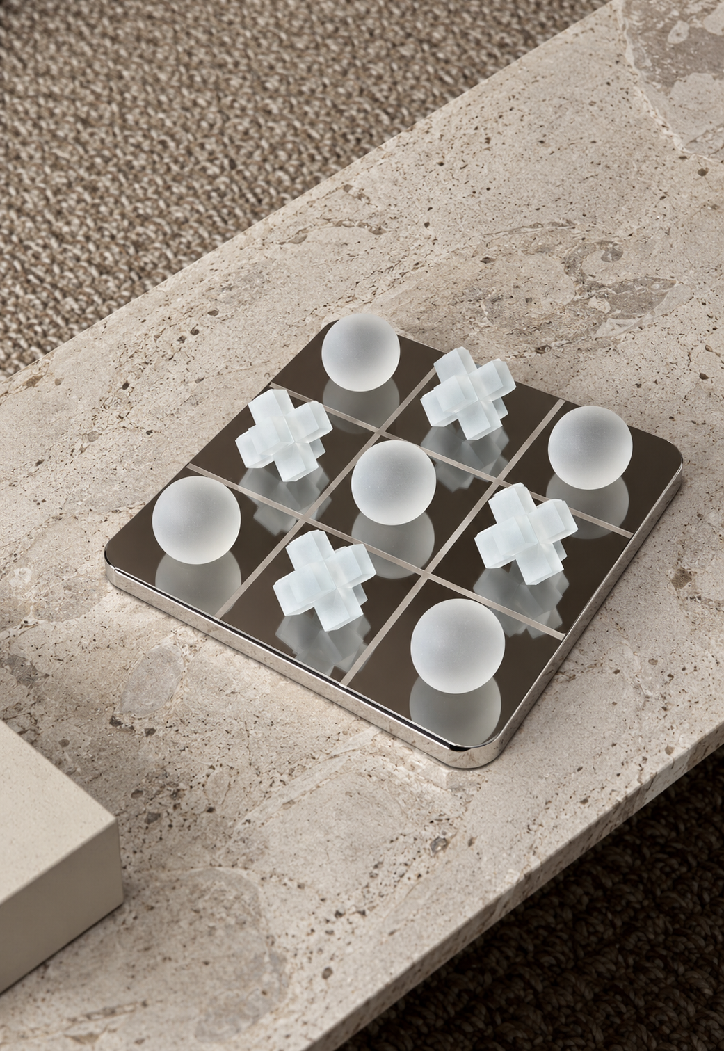 Tic Tac Toe - Mirror - Frosted glass