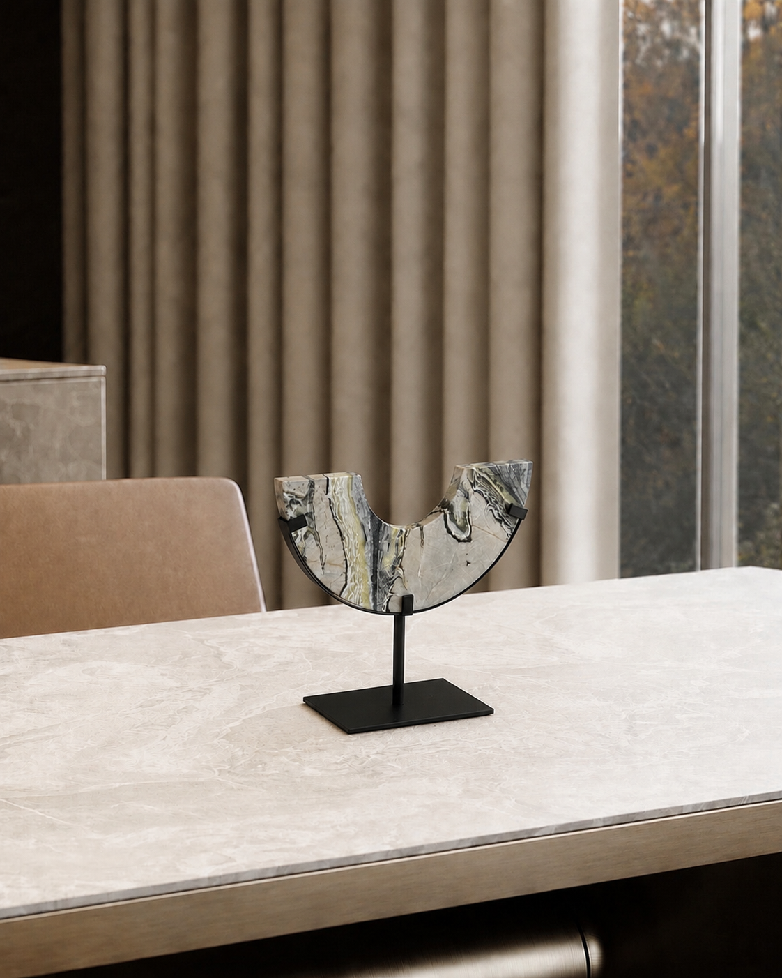 Half Moon Marble Ornament 30cm