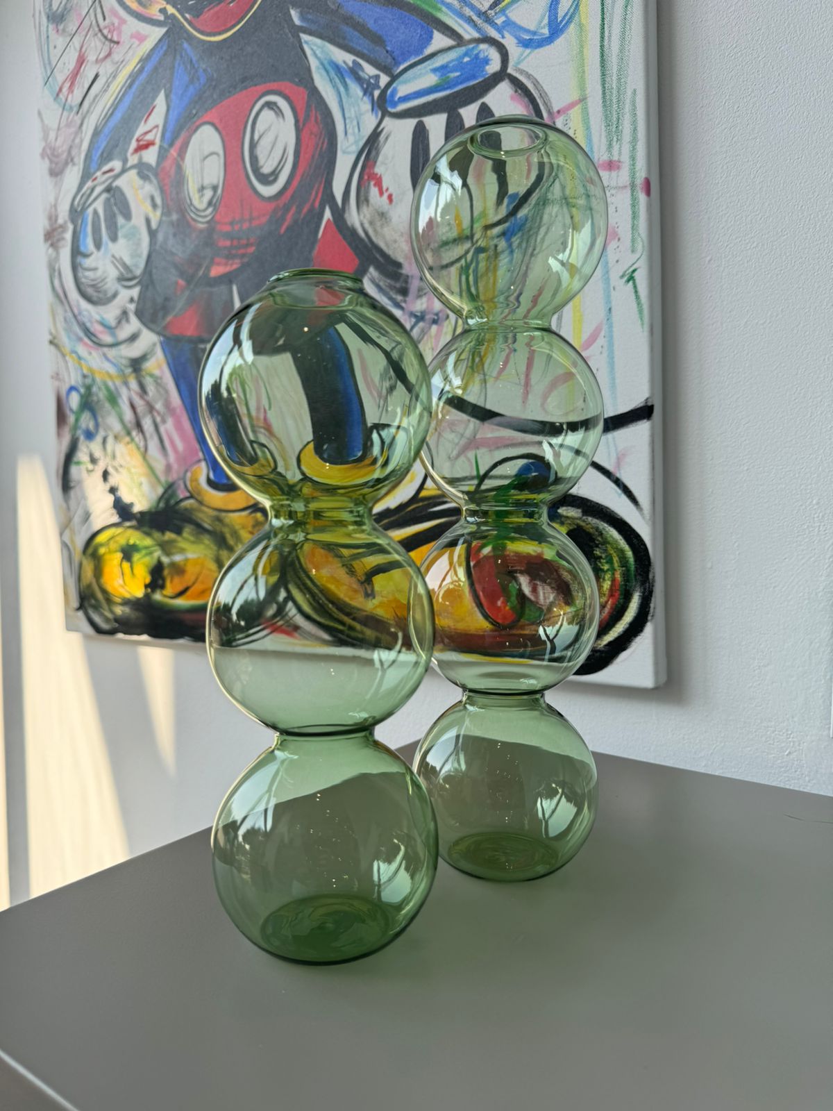 Bubbled Glass Vase - set of 2