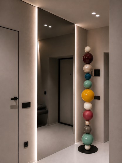 Sphere Stacking 180cm - Wooden Base