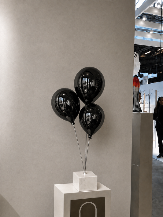 Trio Balloons on a Marble Base 60cm