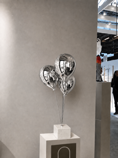 Trio Balloons on a Marble Base 60cm
