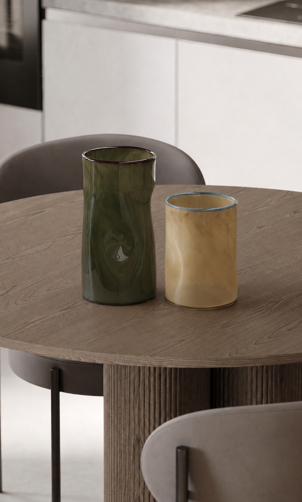 Hand formed Wavy Glass Vase