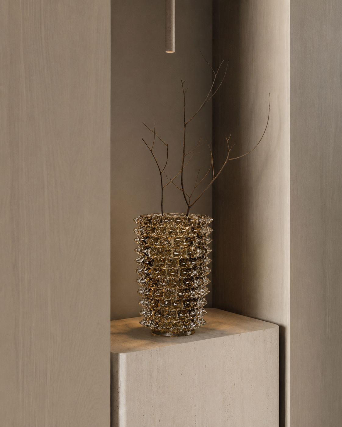 Diamond Texture Glass Vase