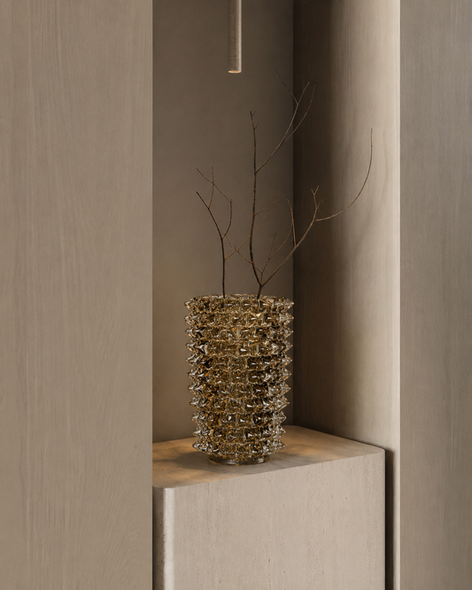 Diamond Texture Glass Vase