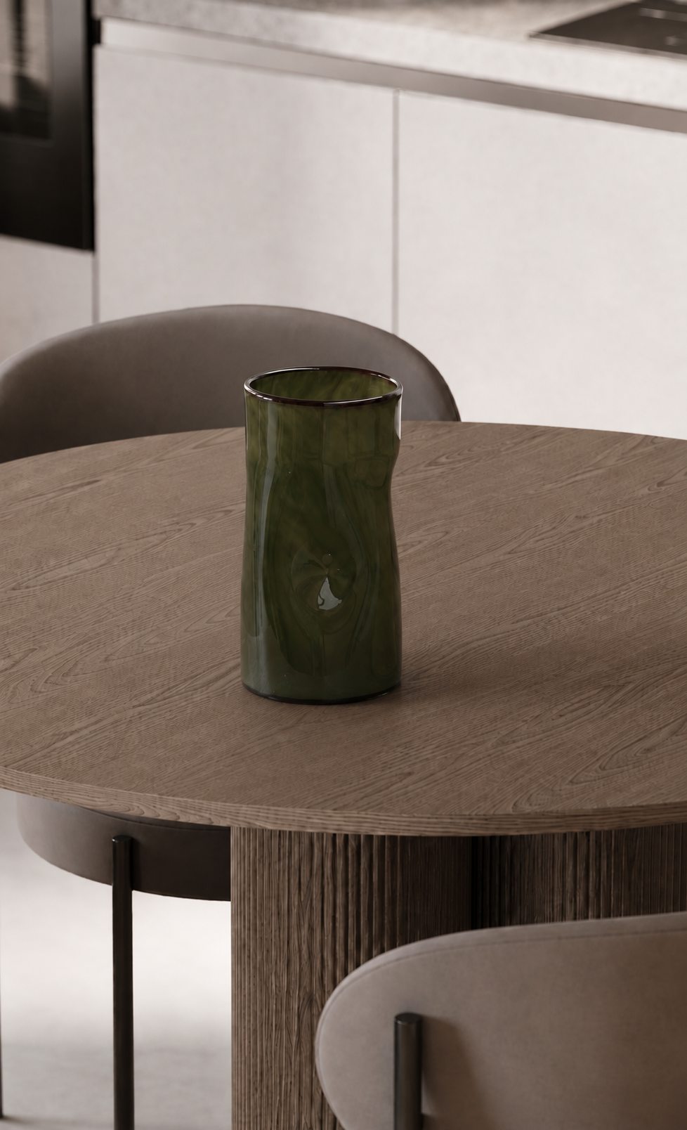 Hand formed Wavy Glass Vase