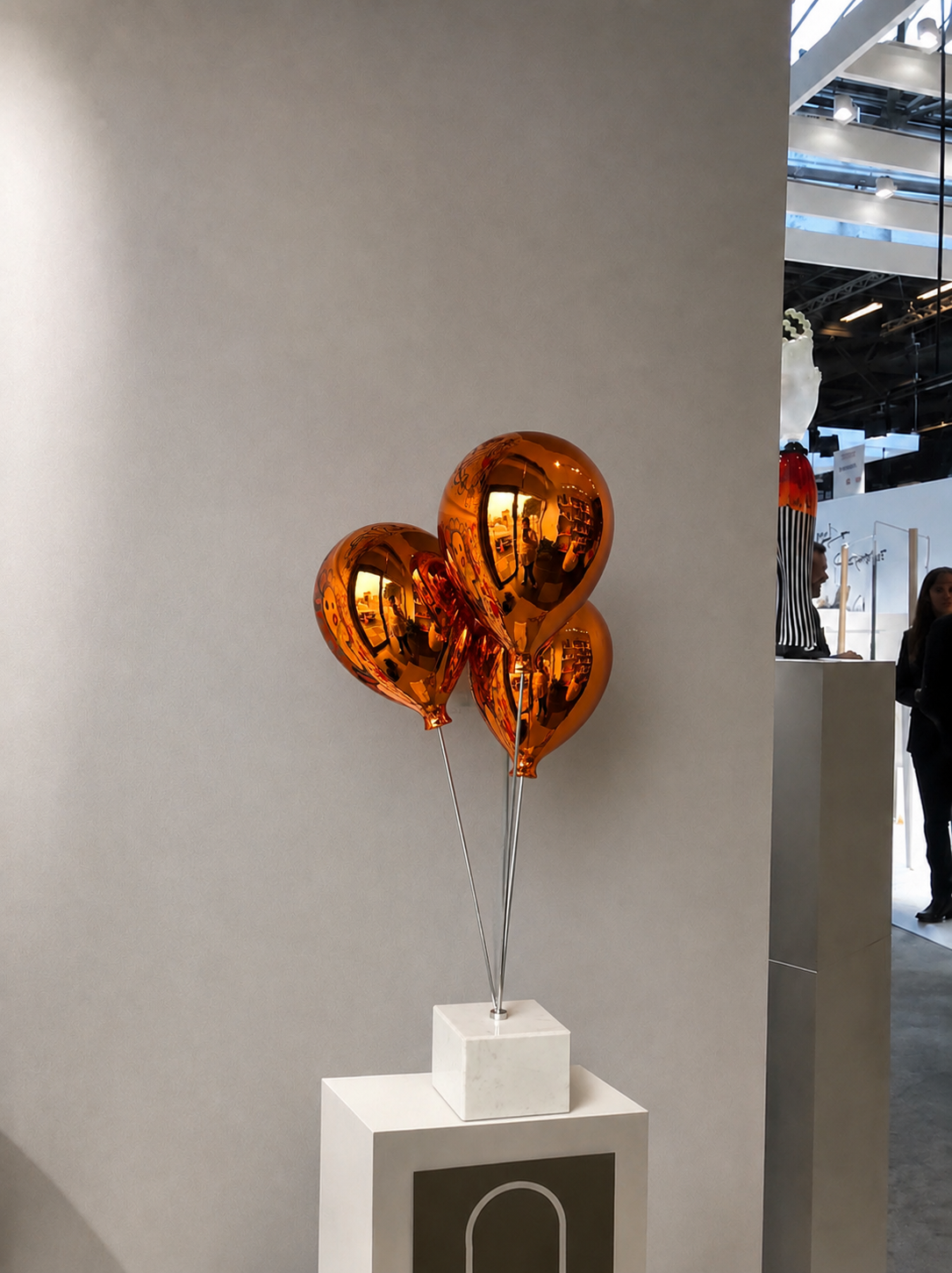 Trio Balloons on a Marble Base 60cm