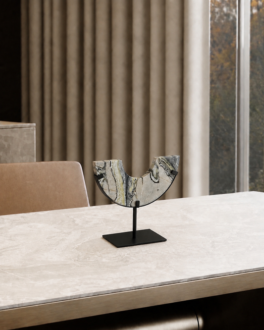 Half Moon Marble Ornament 23cm