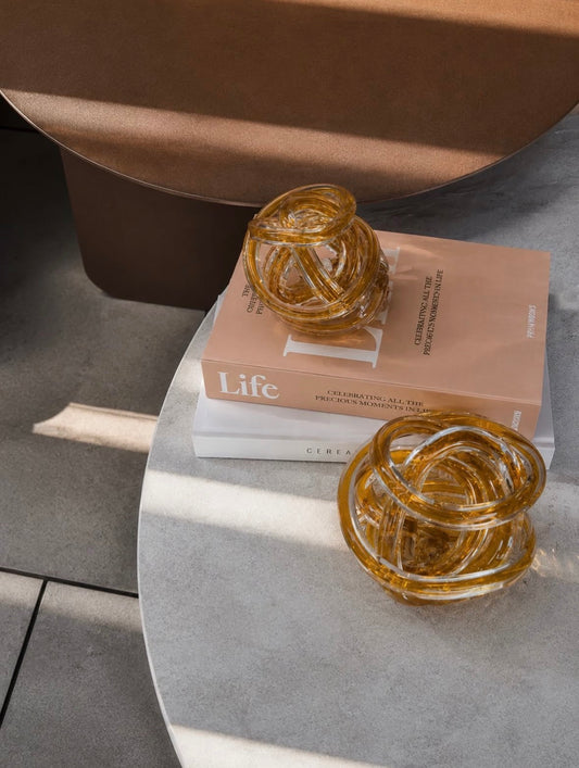 Knot Glass Gold - set of 2